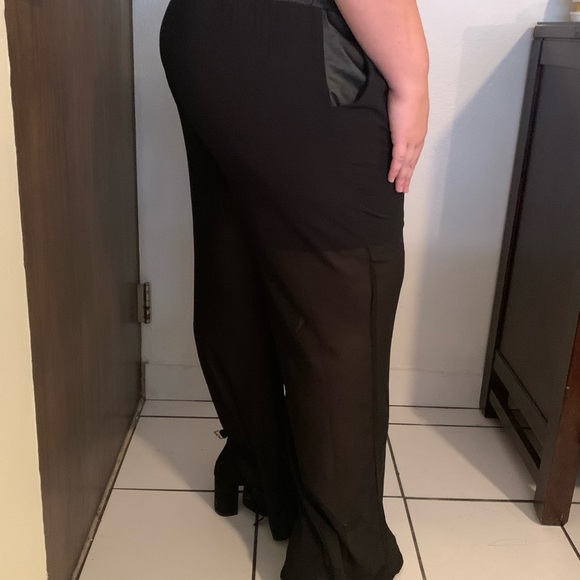 wet seal wide leg black pant - Picture 3 of 4